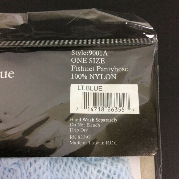 Leg Avenue Fishnet Pantyhose Light Blue One Size Fits 90-165 Lbs Nylon - Picture 3 of 3